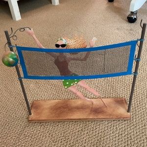 Handcrafted Metal Volleyball Net Jewelry Holder